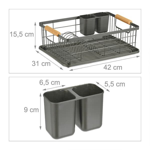 Diskställ med droppbricka och bestickhållare