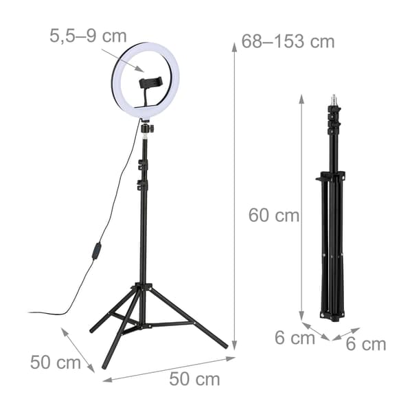LED ringlampa med stativ
