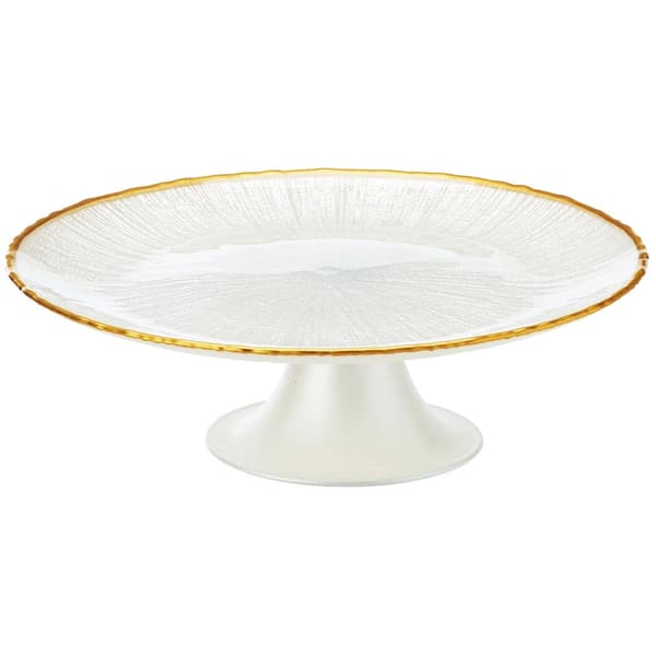 Glasfat, Vitt guld, 21 cm diameter