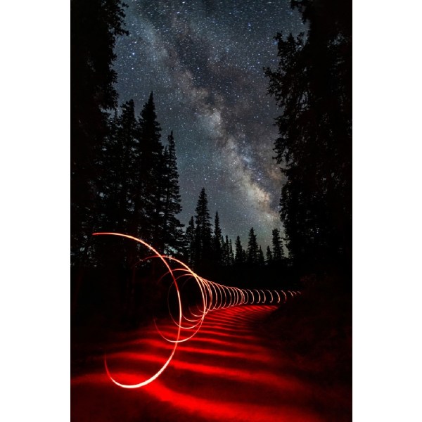 Light Painting Under The Milky Way - 30x40 cm