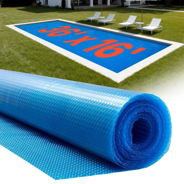 Solcellsöverdrag för pool 10,97 x 4,88 m, 12 Mil bubbel-PE