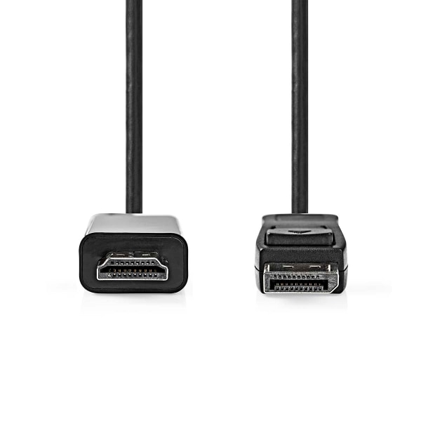DisplayPort kaapeli | DisplayPort uros | HDMI™ liitin | 1080p | Niklattu | 2.00 m | Pyöreä | PVC | Musta | Label