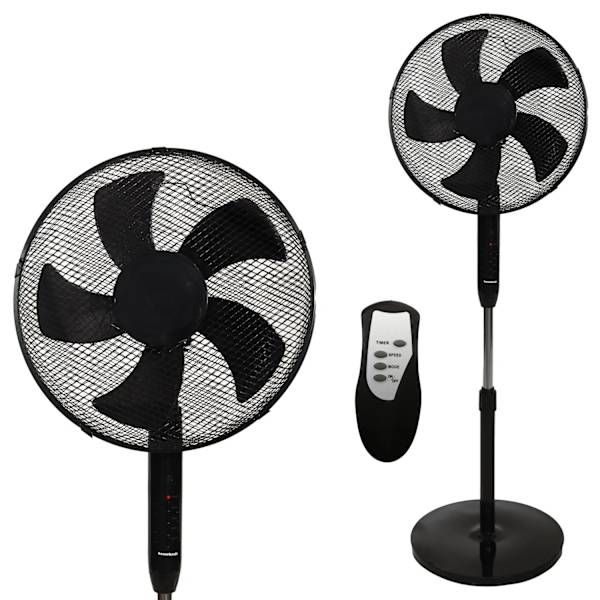 Stående gulvblæser 45W – 3 tilstande, 5 blade, timer, fjernbetjening
