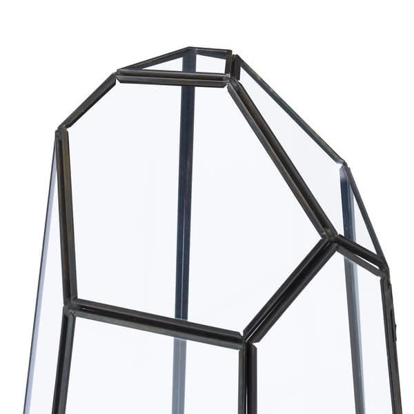 Geometriskt glasterrarium för suckulenter och luftväxter
