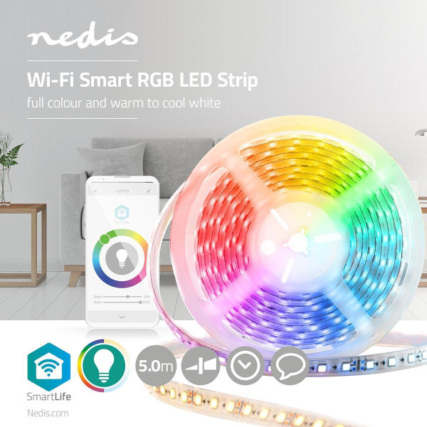 SmartLife LED-Remsa | Wi-Fi | Kall Vit / RGB / Varm Vit | SMD |