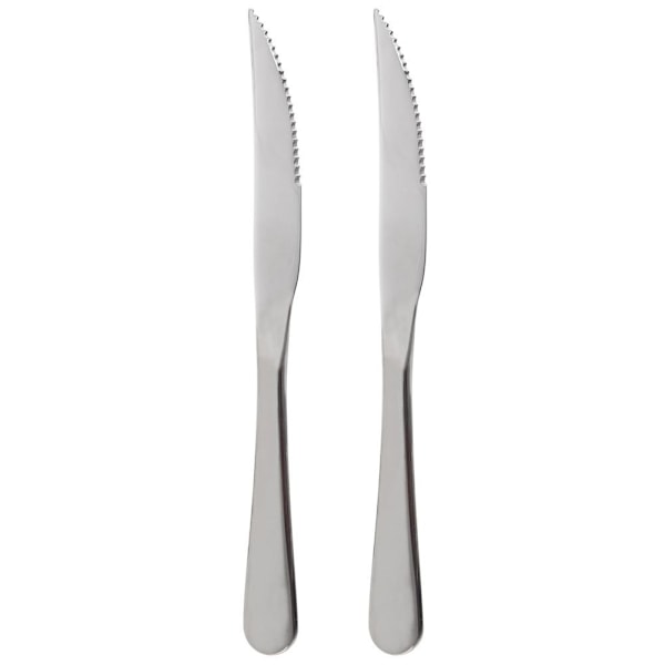 To takkede knive i rustfrit stål til pizza og bøffer