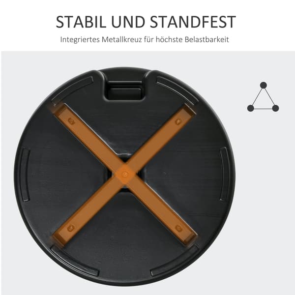 Parasolfod, HDPE, passer til 38/48 mm stænger, sort
