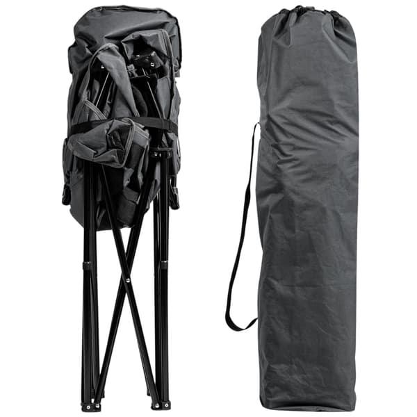 Oversized klap-campingstol med kopholder, grå