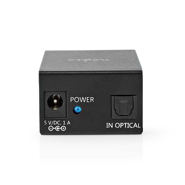 TosLink Splitter | Tvåvägs | Anslutningsingång: TosLink Hona | Anslutningsutgång: 2x TosLink | Knapp | Metall | Svart