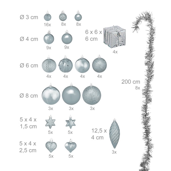 Julgranskulor i set om 110 st