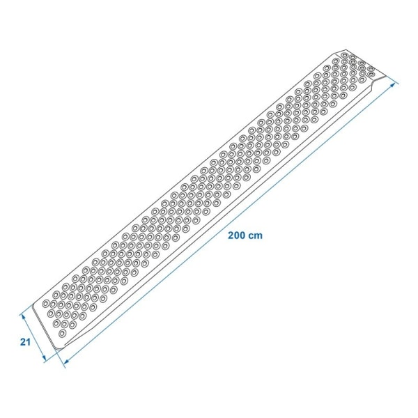 Lastausramppi alumiinia 200x21cm 200kg per kappale