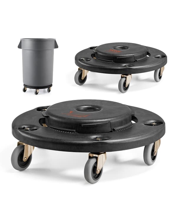 Papperskorgvagn, 2-pack, passar 20–55 gallon, 500 lb