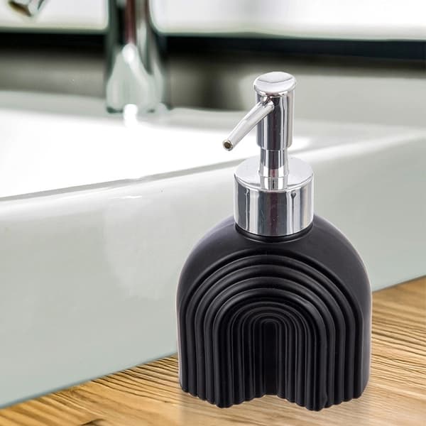 Sæbedispenser i glas, mat sort, 180 ml