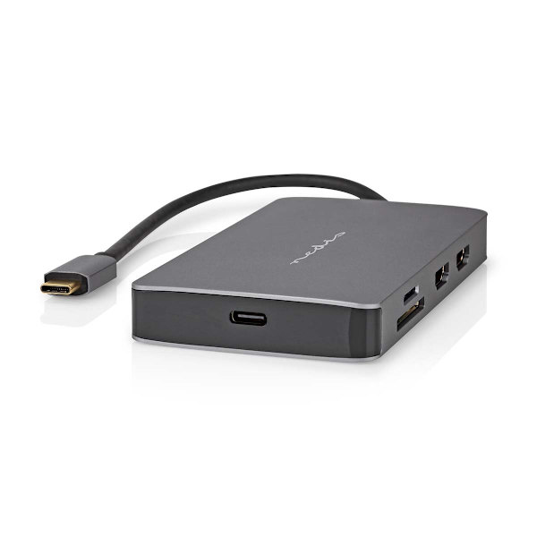 USB N Moniporttisovitin | USB 3.2 Gen 1 | USB-C™ Uros | Micro SD / RJ45 Naaras / SD / USB-C™ Naaras / 2x HDMI™ / 2x USB-A Naaras | 5 Gbps | 0.20 m | P