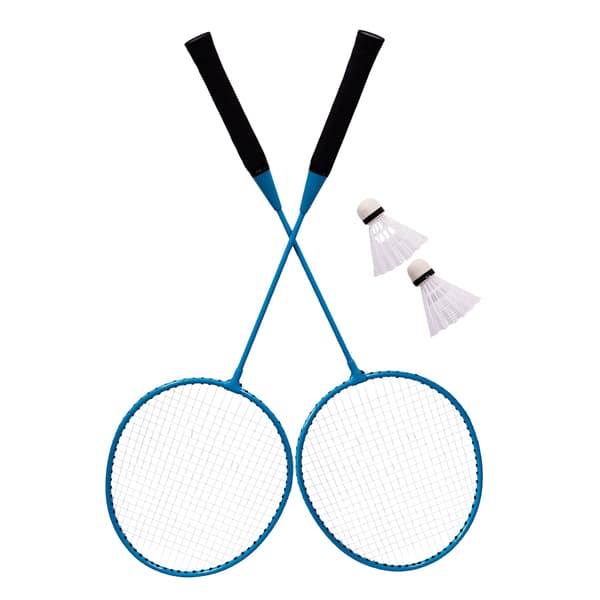 Badmintonsæt med foldbart net, ketchere, fjerbolde