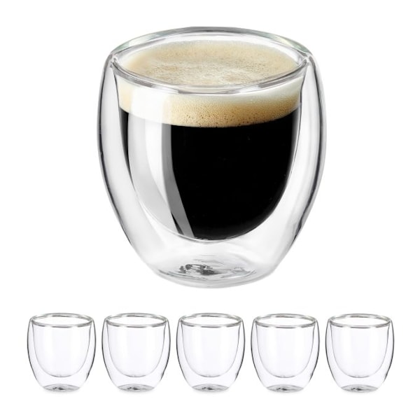 Dobbeltvæggede espressoglas 6-pak