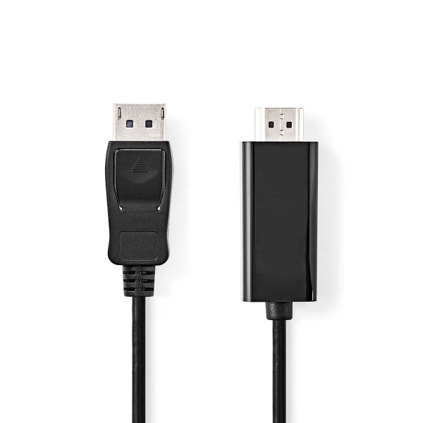 Displayport kabel | DisplayPort Han | HDMI™ Stik | 1080p | Nikkelplateret | 3.00 m | Runde | PVC | Sort | Label