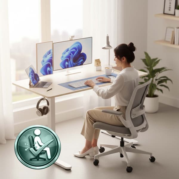 Elektriskt ståbord – Träeffektskiva, minnesinställningar