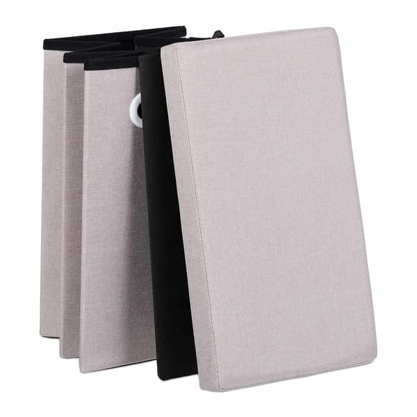 Taburet med opbevaringsplads beige
