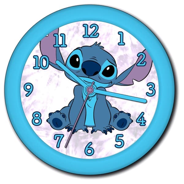 Stitch väggklocka med lättläst design, perfekt för barn