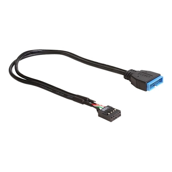 Delock - USB-internkabel - 9-stifts USB-överdel (hona) till 19-stifts USB 3.0-kontakt (hane) - 30 cm