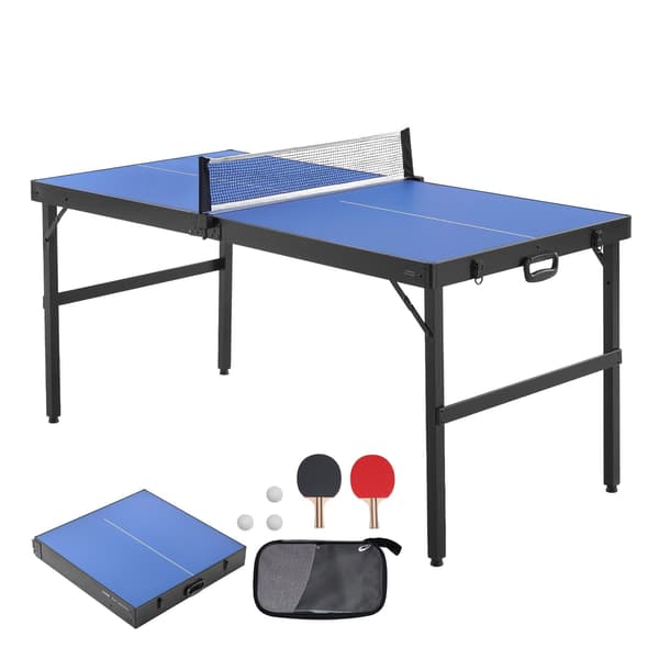 Mellemstort bordtennisbord 60x26, foldbart sæt med net