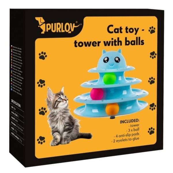 Kattelegetøj - tårn med bolde Purlov 21837