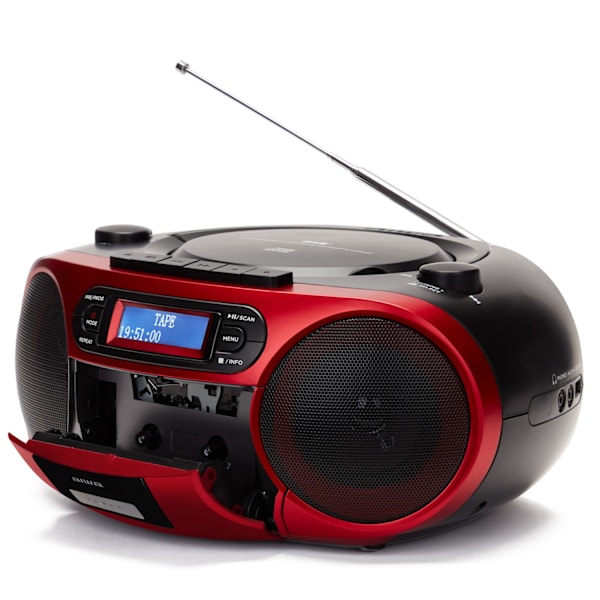 Radio CD-soittimella, kasettinauhalla ja Bluetooth Redillä