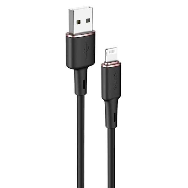 Acefast USB-A - Lightning MFI -kaapeli, 2,4 A, 1,2 m - musta