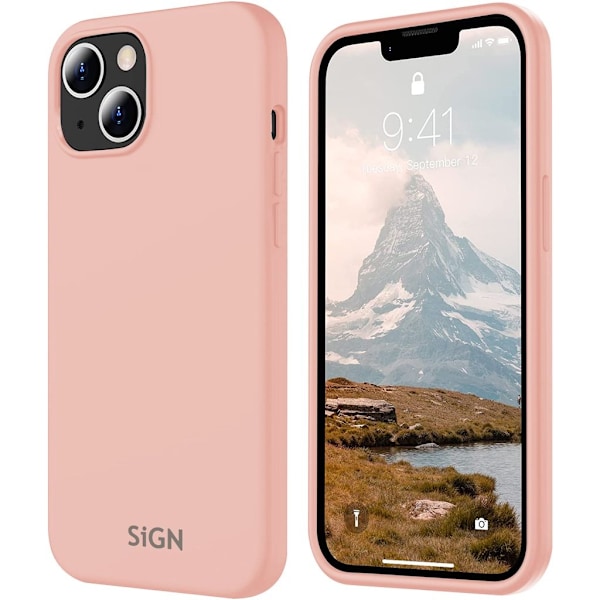 SiGN Liquid Silikone Cover til iPhone 15 plus - Lyserød