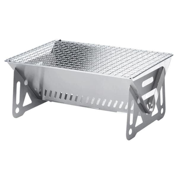 Kulgrill, foldbar i rustfrit stål, 28x18x12 cm