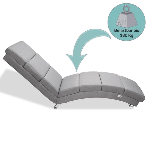 Chaiselong, grå, ergonomisk, 180 kg kapacitet