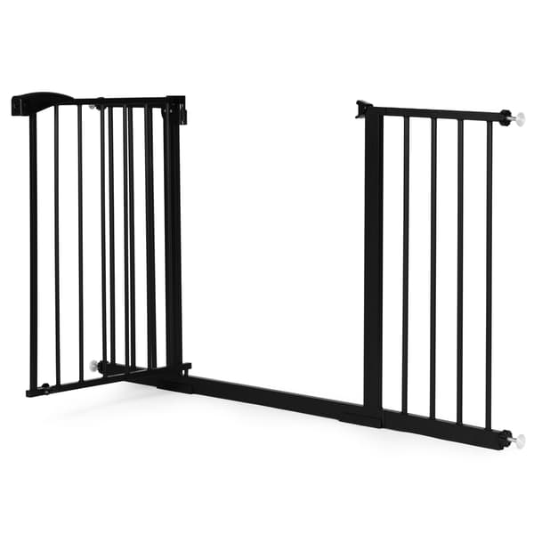 Sikkerhedslåge til trapper & døre, 74-132 cm, Stål, Sort