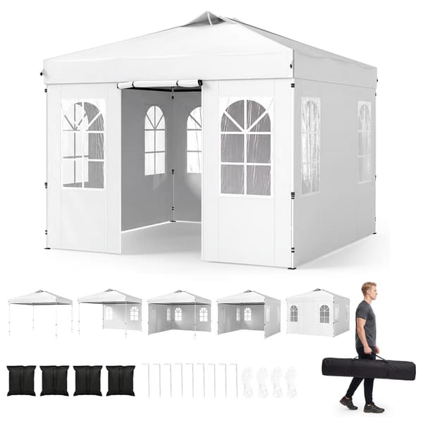 10x10 jalkaa vedenpitävä pop up -katosteltta sivuseinillä