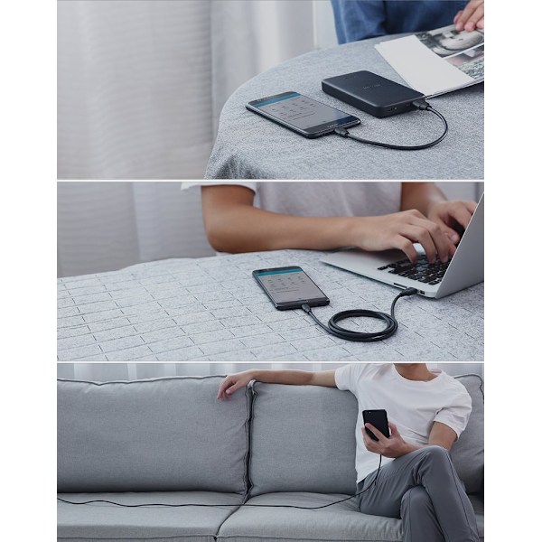 Kabel USB - micro USB 2.4A 480Mbps 1.5m sort