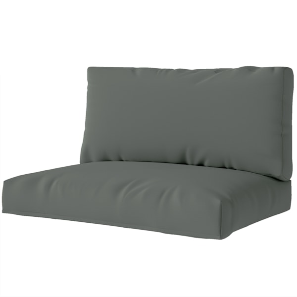 Pallkuddar set om 2, avtagbara sittdynor, pallkuddar med ryggstöd, utomhuskuddar, pallstöd för europallar, pallsoffa, pallmöbel, 120 x 80 x 20 cm, mör