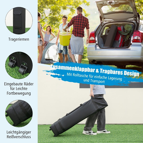 3x3m Instant Pop Up Canopy-tält med markiser Utomhussolskydd grå