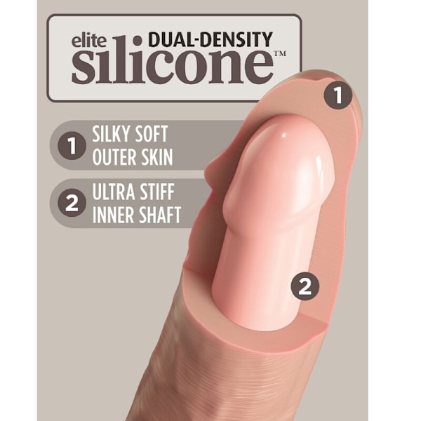 King Cock - Elite Realistic Dildo Vibrator & Silikone Fjernbetjening 23 Cm