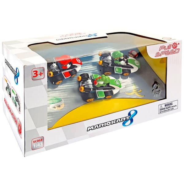 Pull Speed ​​Mario Kart 8 Mario Luigi Yoshi -setti 3 autoa
