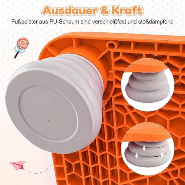 Mini-studsmatta för barn med halkfria dynor, orange, 64 cm