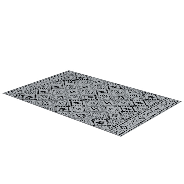 Udendørs Tæppe, Vandafvisende Plastik Tæppe, Vendbart, Til Camping & Gårdhave, Sort+Grå, 182X274Cm