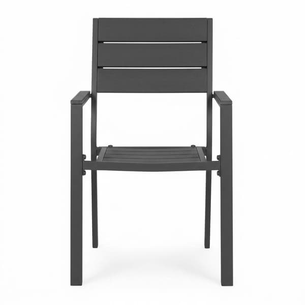 Puutarhatuolit 2 kpl, teräsrunko, HDPE, harmaa