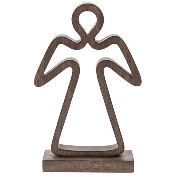 Träängelfigur i mangoträ, 29 cm