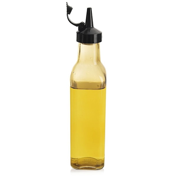 Olivenolieflaske med genlukkelig dosering, 265 ml, gult glas