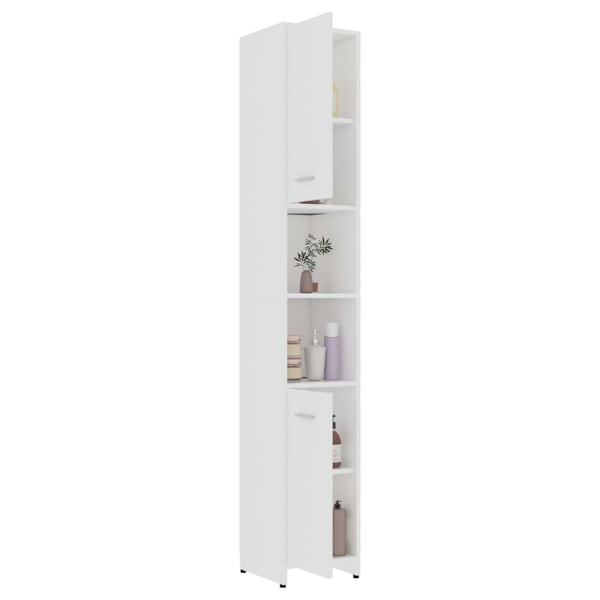 Mobile da bagno bianco 30x30x183,5 cm in derivati ​​del legno