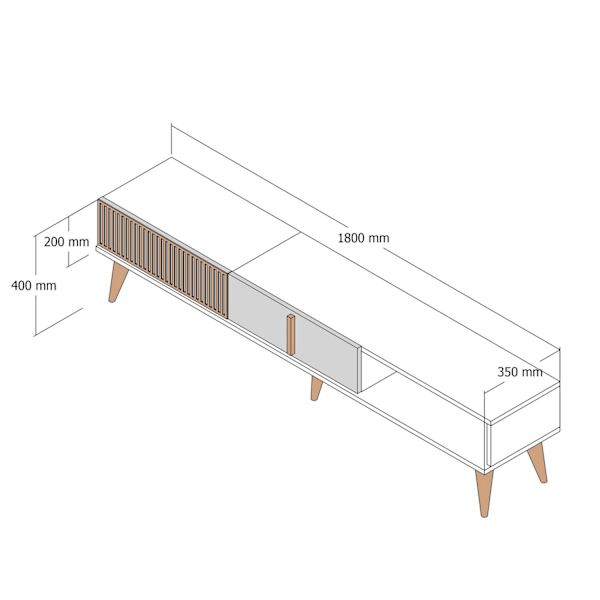 TV Stand Milan Alt - Valnød, antracit