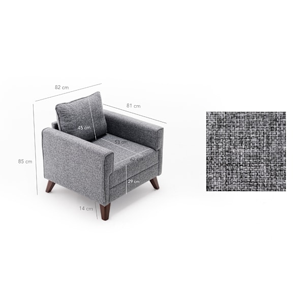 1-sædet Sofa Bella Lænestol - Gey