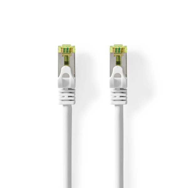 CAT7 netværkskabel | S/FTP | RJ45 Han | RJ45 Han | 15.0 m | Snagless | Runde | LSZH | Hvid | Label