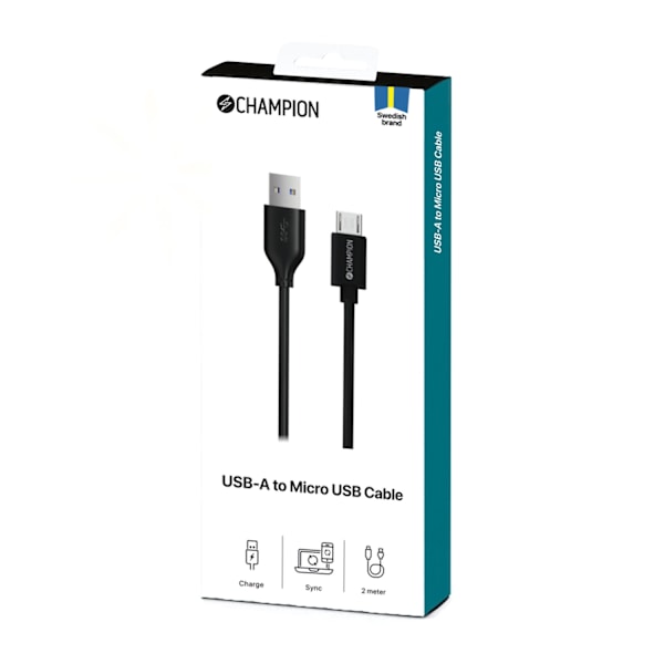USB-A-mikro-USB-kaapeli 1 m musta