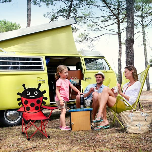 Hopfällbara campingstolar för barn, stålram, set om 2